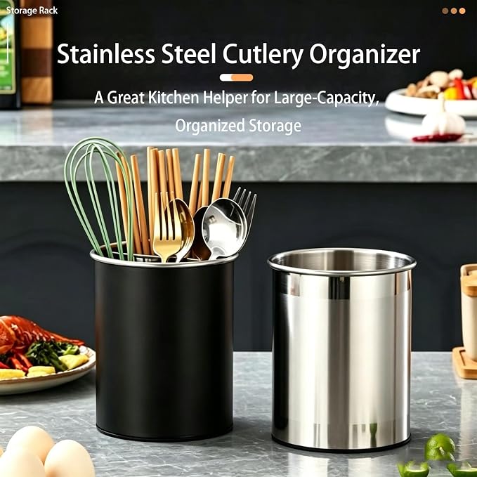 360° Rotating Kitchen Utensil Holder For Countertop,Large Utensils Crock Stainless Steel,Stable Cooking Utensil Holder With 3 Compartment,Drainage Non-Slip For Spatulas,Spoons(Gray)