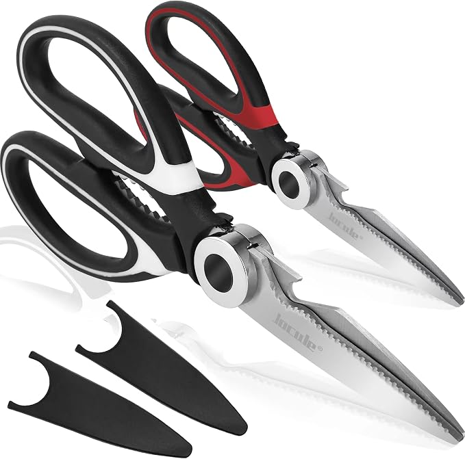 Jocule Kitchen Shears Heavy Duty, 2-pack, Upgrade Poultry Shears, Dishwasher Safe, Meat & Food Scissors
