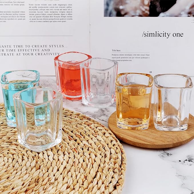 Shot Glasses 2.3 oz, Set of 24 - Cute Square Tequila Glasses, Perfect for Whiskey, Tequila, Liqueurs, Party & Collection, Espressos, Spirits & Liquors (24, Clear square)