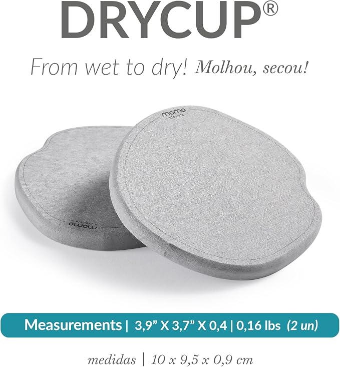 Momo Lifestyle Coasters for Drinks Drycup Stone Coaster Ultra Absorbent Made of Diatomaceous Earth Ideal for Wooden and Coffee Table Non Scratch Condensation Drink Coasters (2 Pack)