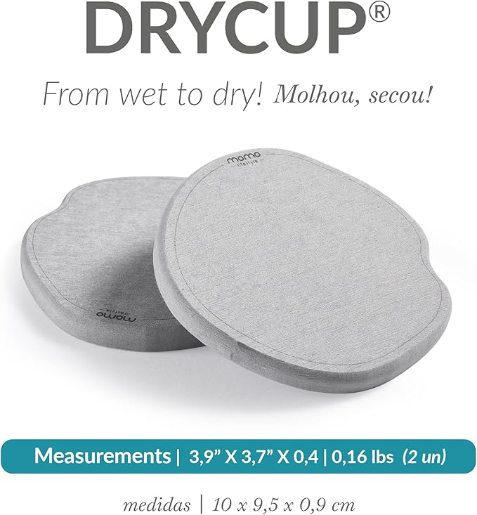Momo Lifestyle Coasters for Drinks Drycup Stone Coaster Ultra Absorbent Made of Diatomaceous Earth Ideal for Wooden and Coffee Table Non Scratch Condensation Drink Coasters Set of 4 (4 Pack)