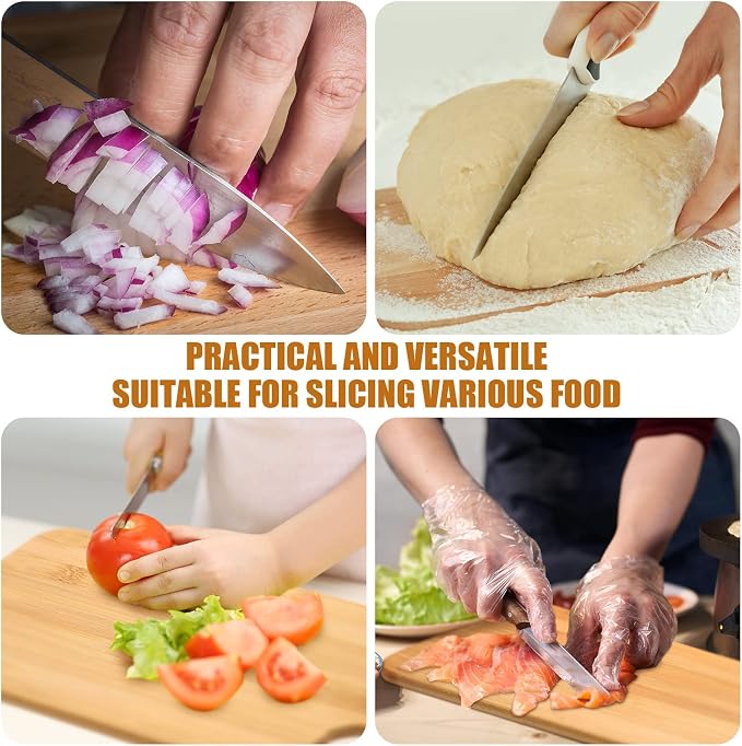Patelai 6 Pcs 15 x 7 Inch Bamboo Cutting Board Set with Handles Laser Engraving Wooden Charcuterie Kitchen Plain Serving Chopping Board Bulk for DIY Housewarming