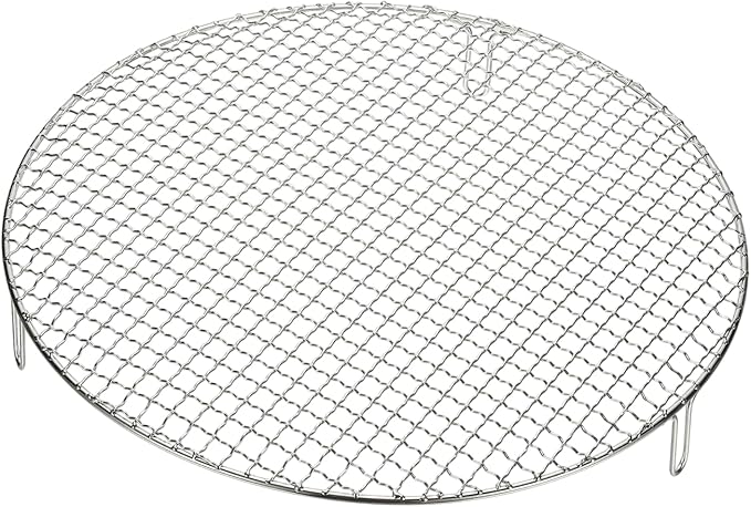 uxcell 16 Inch Round Cooking Rack, Stainless Steel Canning Racks with Legs, Barbecue Mesh Grill for Baking Cooling Steaming Cookware