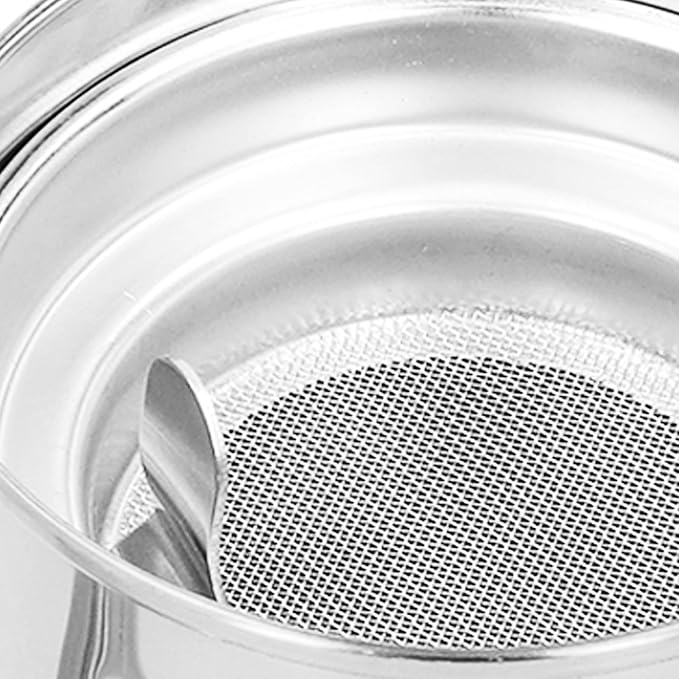 OUKENS Teapot with Removable Strainer, 30oz Stainless Steel Gooseneck Pour Over Kettle Modern Silver Small Coffee Tea Pot Infuser for 1-3 People, for Loose Leaf Tea & Pour-Over Coffee