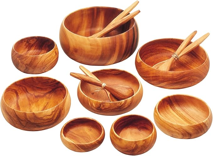 Pacific Merchants K0425 Acaciaware 8- by 5- by 1.5-Inch Acacia Wood Rectangle Serving Tray