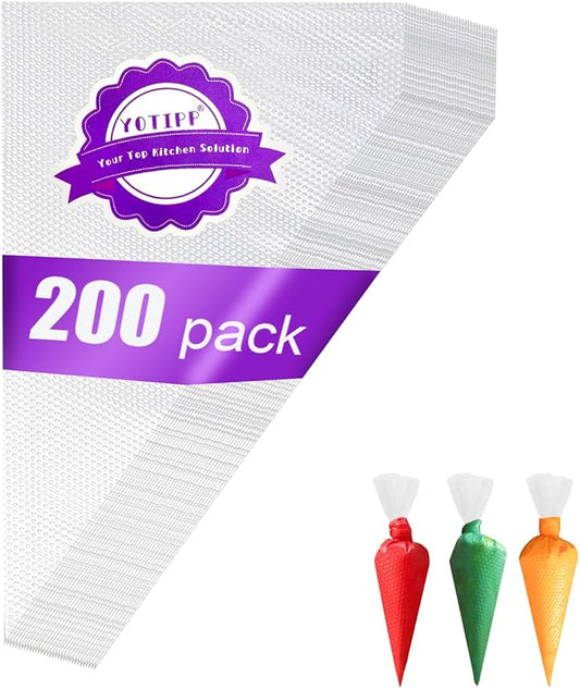 200pcs/set Disposable Pastry Bag Icing Piping Bag Cake Cupcake Decorating Bags
