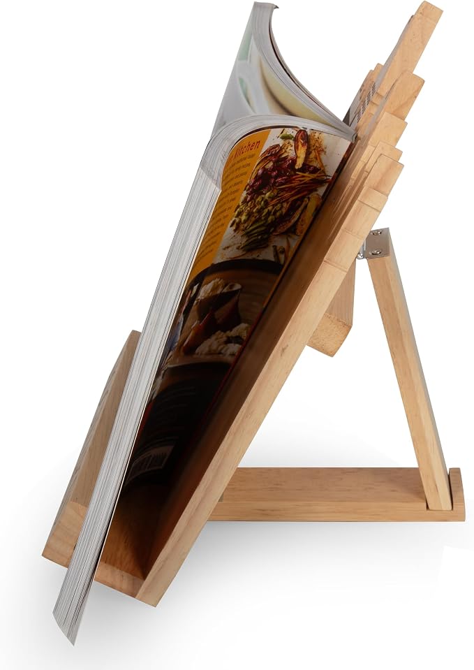 PICNIC TIME Harry Potter Hogwarts Cookbook Stand Recipe Book Holder Kitchen Display Stand Collapsible Hands Free Reading Holder Decorative Countertop Accessory, (Parawood)