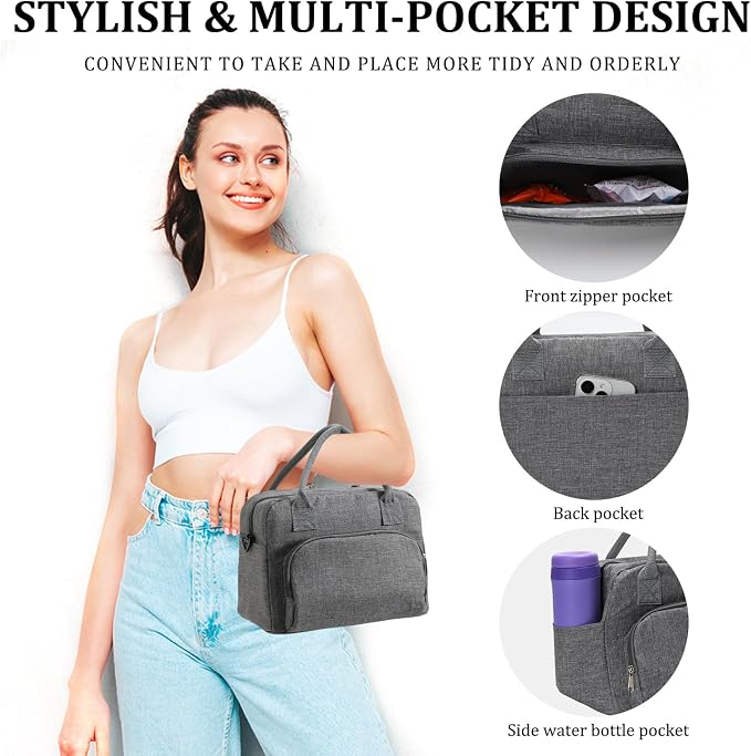 MEXS Insulated Lunch Bag for Women Men Large Reusable Lunch Box Adult Leakproof Portable Cooler Tote Bags for Work Picnic