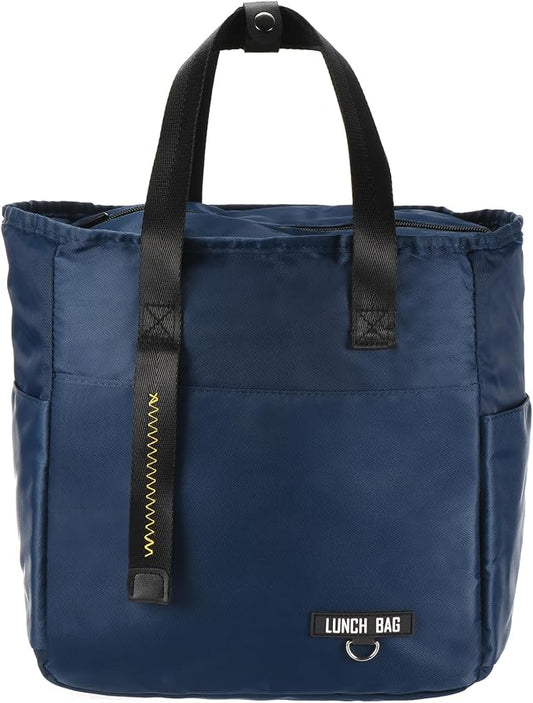 PATIKIL Insulated Lunch Bag Reusable Large Lunch Bag for Women & Men Thermal Lunch Box Leakproof Cooler Tote Bag with Side Pockets for Adults Picnic Office Work, Cyan (10.6"x6"x11")