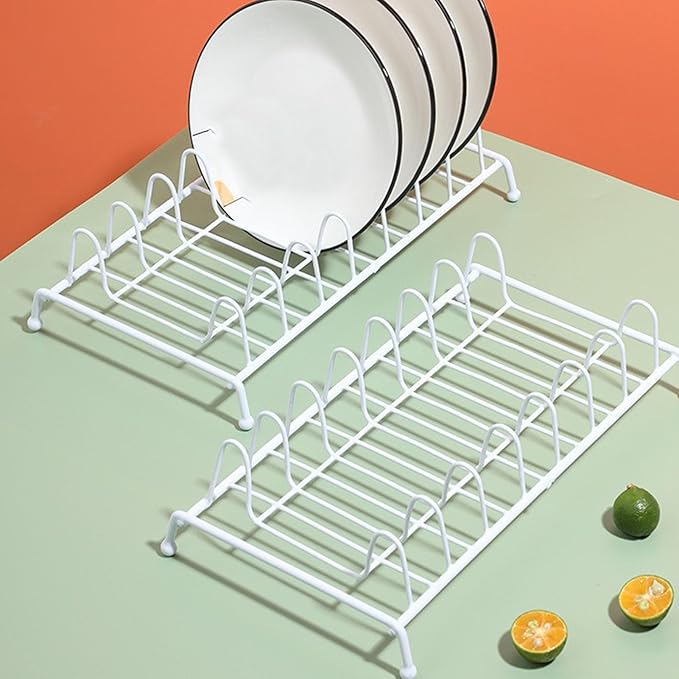 Dish Drying Rack, 11 x 6in Small Dish Rack for Kitchen Counter Metal Kitchen Plate Storage Drainer Utensil Holder Display Racks for Cabinet