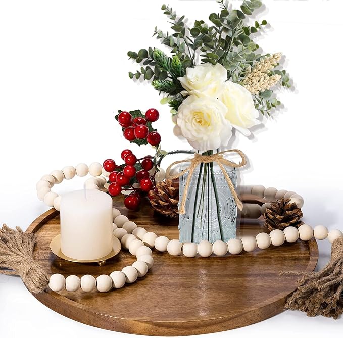 Flower Arrangement with Vase, Artificial Flowers Silk Roses Flower Bouquet in Vase, Faux Flower Arrangements,Farmhouse Table Decor,Table Decorations for Living Room,Coffee Table Decor