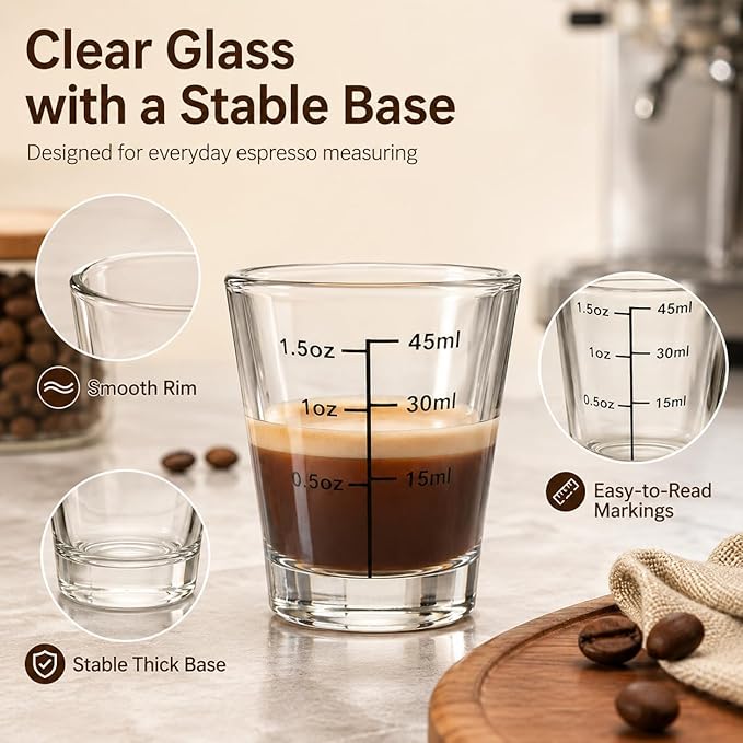 Ruckae Shot Glasses Measuring Cup Set 12 Pack Espresso Shot Glasses Liquid Heavy Glass -Incremental Measurement 1.5oz Shot Glass for Bars and Home Use