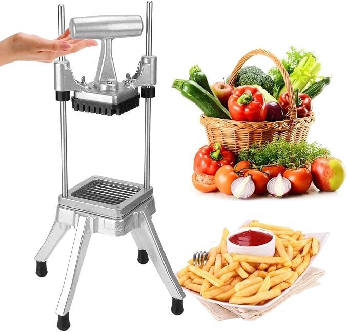 WICHEMI Commercial Vegetable Chopper Fruit Dicer Stainless Food Cutter 1/4" | Commercial Onion Chopper, Stainless Steel Vegetable Fruit Cutter Machine, Manual Food Chopper, For Home Or Commercial Use