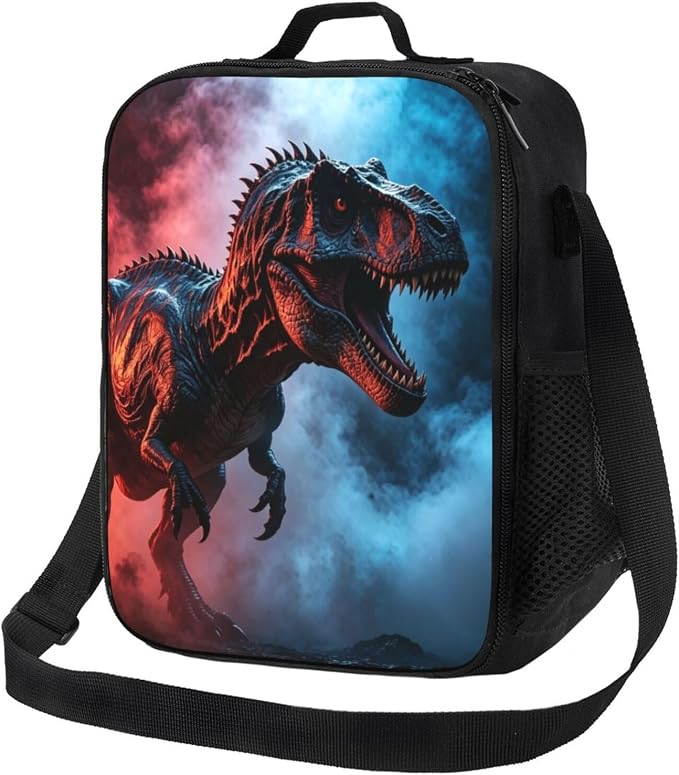 Dinosaur Lunch Bag for Women Men Insulated Lunch Box Reusable Adjustable Shoulder Strap for Office Work Picnic Travel Hiking Beach Fishing Camping Outdoors