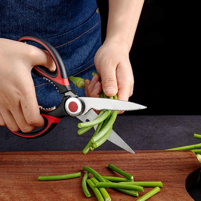 Stainless Steel Kitchen Shears with Soft Silicone Grip, Multi-Purpose Kitchen Scissors, Black