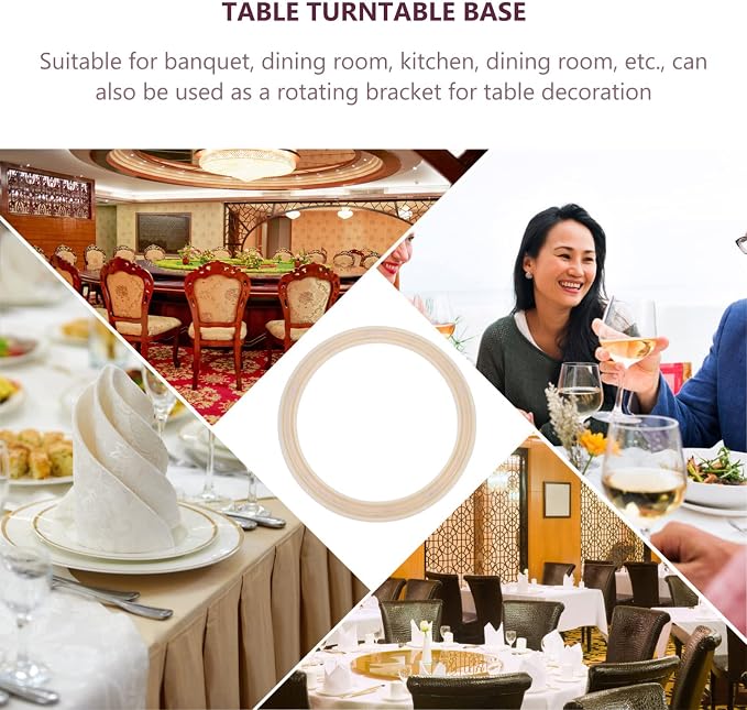 Round Turntable Bearing Base for Dining Table Swivel Plate for Easy Rotating Access for Banquets Restaurants and Kitchens