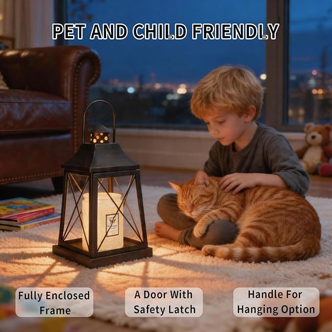 2026 New Candle Warmer Lamp with Timer,Compatible with 3 Wick Candles Jars,Vintage Candle Warmer Lantern Lamp,Dimmable Farmhouse Candle Lamp Warmer,Fully Enclosed and Hanging Up Designed