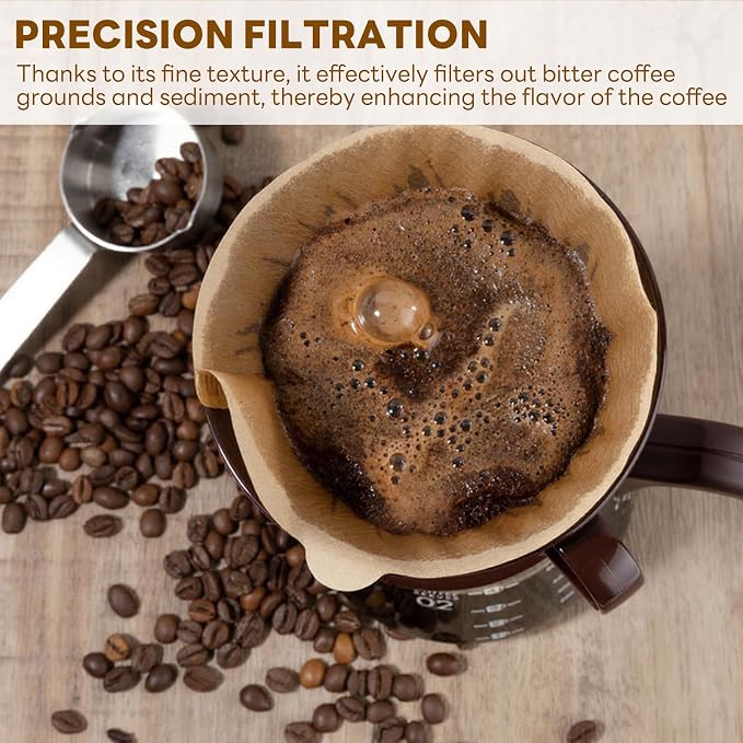 #2 Coffee Filters, 200 Count Cone Coffee Filters #2, Small Unbleached Paper Coffee Filter 2-4 cup for Pour Over and Drip Coffee Maker (2 Boxes, 200 Count Total)