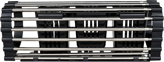 South Bend Components 12-23” Folding Dish Rack, Over Sink Drainer Mat, Stainless Steel Dish Drainer RackRustproof, Anti-Slip, Space Saving, Water Drainer Glass Stand, Plastic Bottle Stand