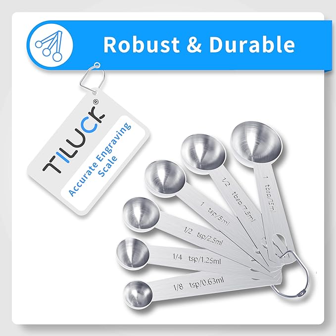 TILUCK Stainless Steel Measuring Cups & Spoons Set, Cups and Spoons,Kitchen Gadgets for Cooking & Baking (12)