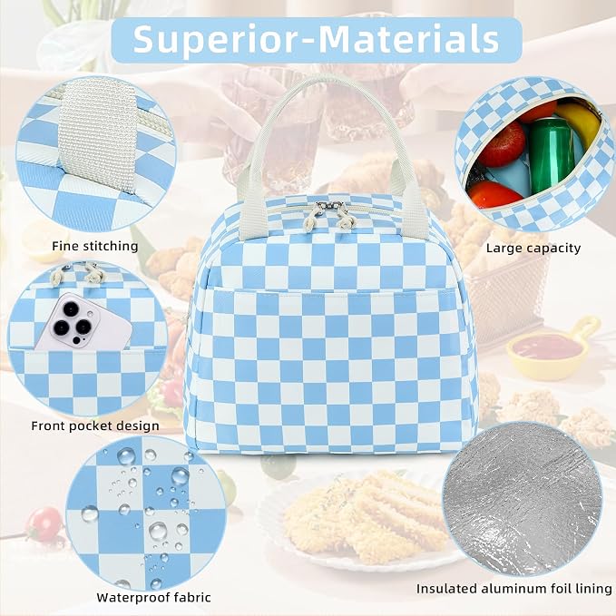 LEDAOU Lunch Box for Women Insulated Lunch Bag Cute Lunchbox Compact Cooler Thermal Reusable Lunch Tote for Work School Picnic Travel
