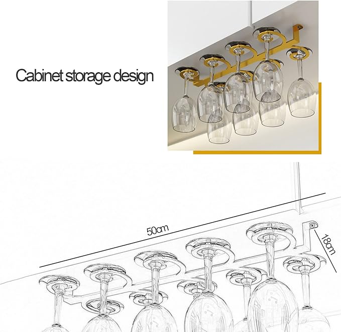 Wine Glass Holder, Decoration Wine Glass Rack, for Bars, Restaurants, Kitchens Stemware Holder Storage Display Stand, Wine Glass Racks Under Cabinet (Color : White)