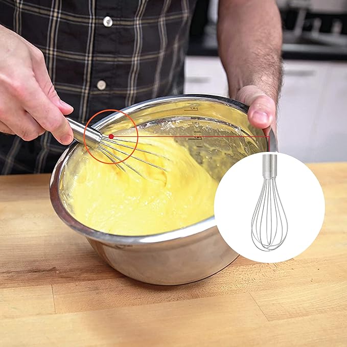 Küchenprofi Stainless Steel Whisk, Hand Whisk for Eggs, Batter, and Dough, Metal Whisk for Kitchen Use, 8 Inches
