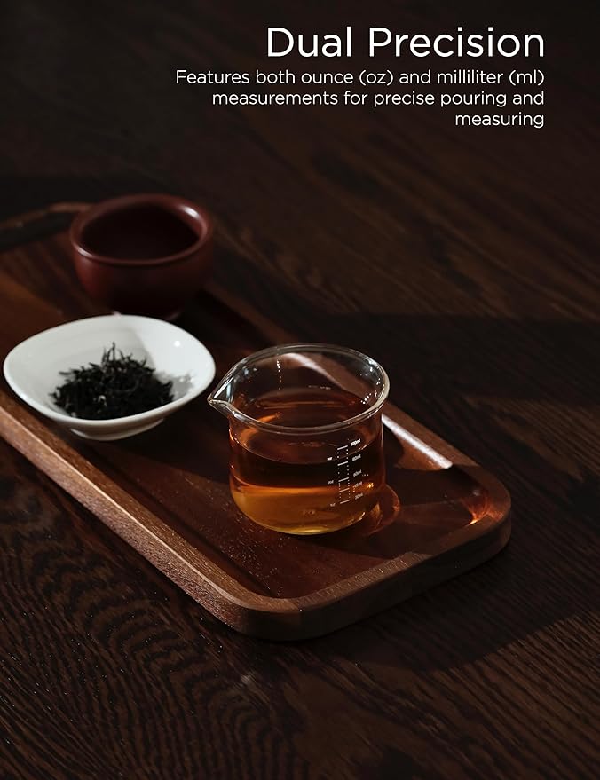 Tea and Espresso Measuring Cup, 3 Oz/100ml High Borosilicate Espresso Shot Glass, Dual Scale, Coffee Machine Accessories Barista Tools, Beaker Style