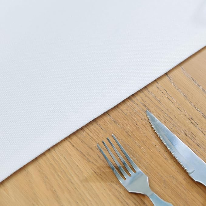 Dinning Table Runner Cloth 12 x 120 Inches Farmhouse Kitchen Coffee Burlap Table Runner Cloth for Holiday Party, Pure White