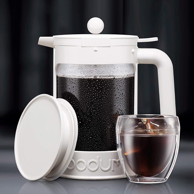 Bodum Bean Cold Brew Coffee Maker Set, 1.5 L/51 oz, White