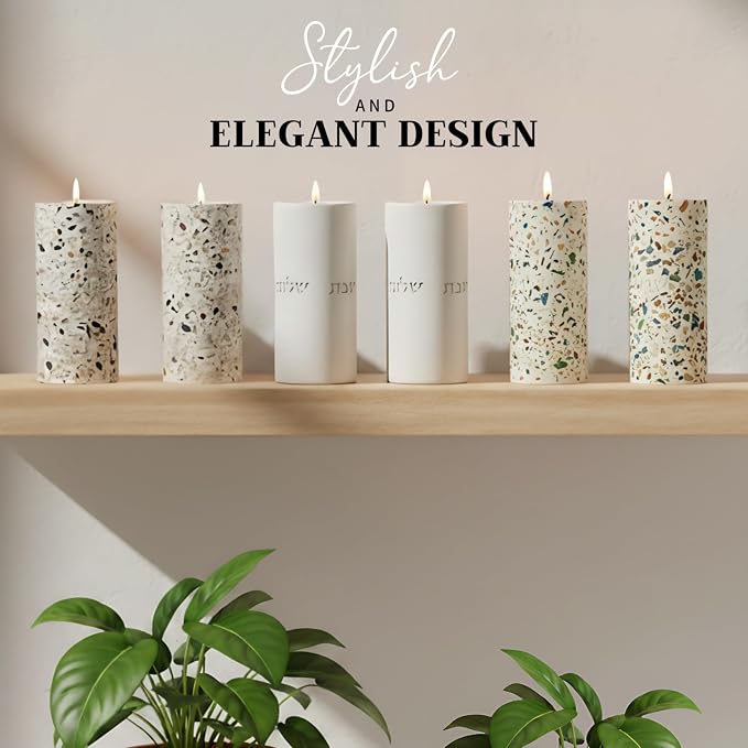 Suri Shabbat Candle Holder – Elegant Shabbat Candlesticks for Jewish Home Décor, Modern Metal Design, Perfect Candle Holders for Sabbath & Gift Giving (Turquoise)