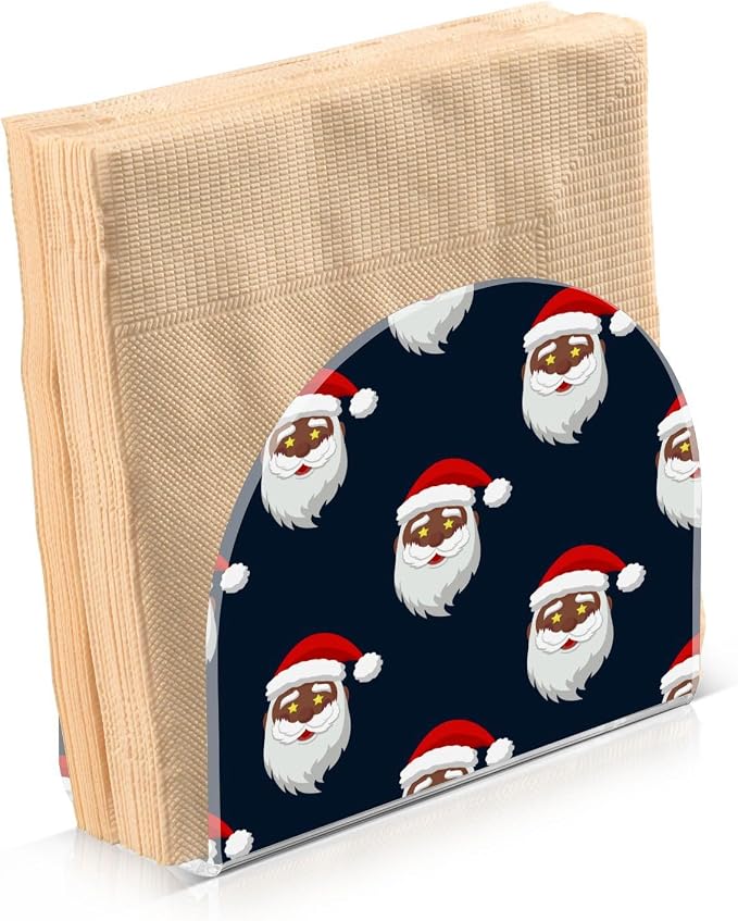 Black Santa Claus Napkin Holder for Tables –Napkin Holders for Kitchen, Table Napkin Holders, Cocktail Napkin Holder,Paper Napkins Holder
