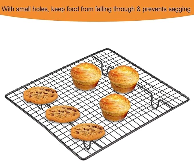 Cooling Rack For Baking, Metal Kitchen Baking Cooling Rack Stainless Steel Wire Cookie Rack Wire Cooling Rack for Cake, Biscuit, Bread 26x23x2.5cm