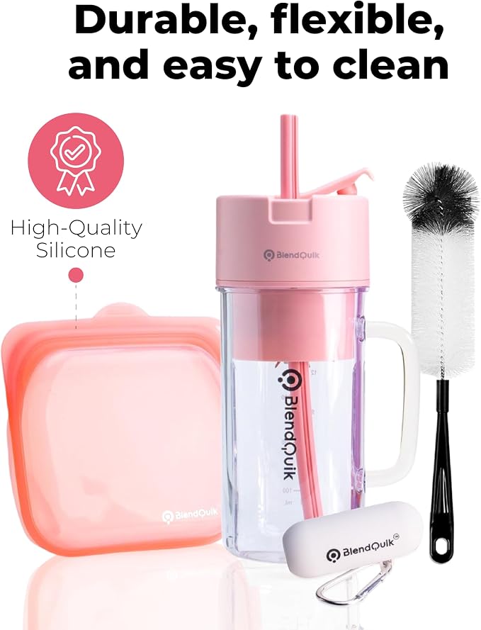 Reusable Silicone Food Storage Bags, 1000 ml Capacity, Leak Proof Freezer Silicone Bags, Easy To Clean Reusable Travel Bag, Pretty Pink