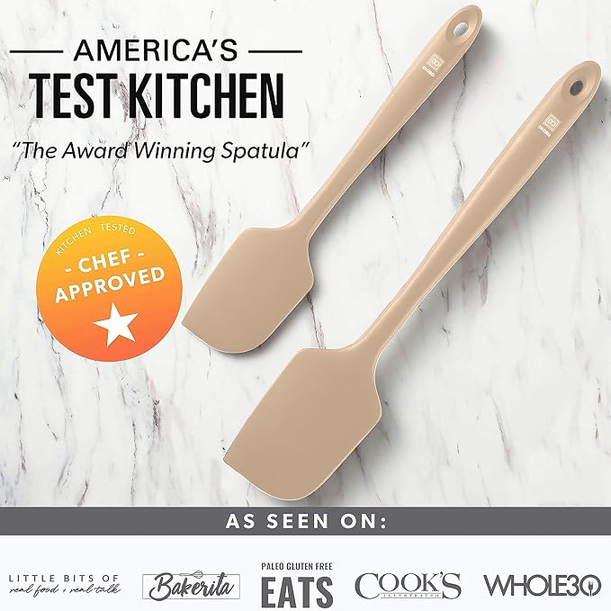 DI ORO Silicone Spatula Set - Rubber Kitchen Spatulas for Baking, Cooking, & Mixing - 600°F Heat-Resistant & BPA Free Silicone Scraper Spatulas for Nonstick Cookware - Dishwasher Safe (5pc, Clay)