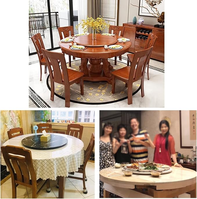 Large Round Turntable Wooden Lazy Susan For Dining Table, 6 Colors, 360° Smooth Rotating Serving Plate, Share All Food, Tabletop Swivel Tray For Family Dinner/Hotel/Restaurant (Color : Wood, Size :