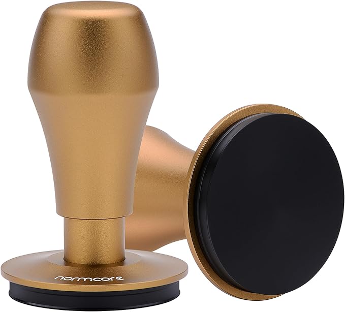 Normcore 53.3mm Coffee Tamper V4, Spring Loaded Tamper With Stainless Steel Flat Base, Bronze Handle with Titanium PVD Flat Base, Compatible with 54mm Breville Espresso Portafilter