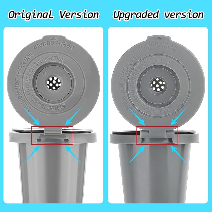 Newly upgraded Reusable Filter Cup for Cuisinart, Compatible with Cuisinart #SS-RFC HomeBarista Reusable Filter Cup, Light Gray (2 Pack)