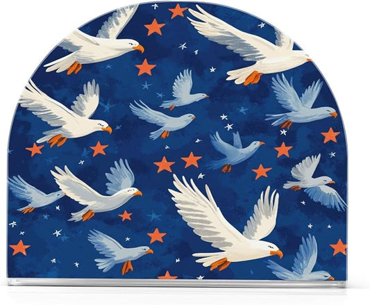 Napkin Holder Acrylic Napkin Holder for Table Kitchen Party Restaurant U Shaped Upright Napkin Dispenser Organizer Cartoon Bald Eagle and Patriotic Stars