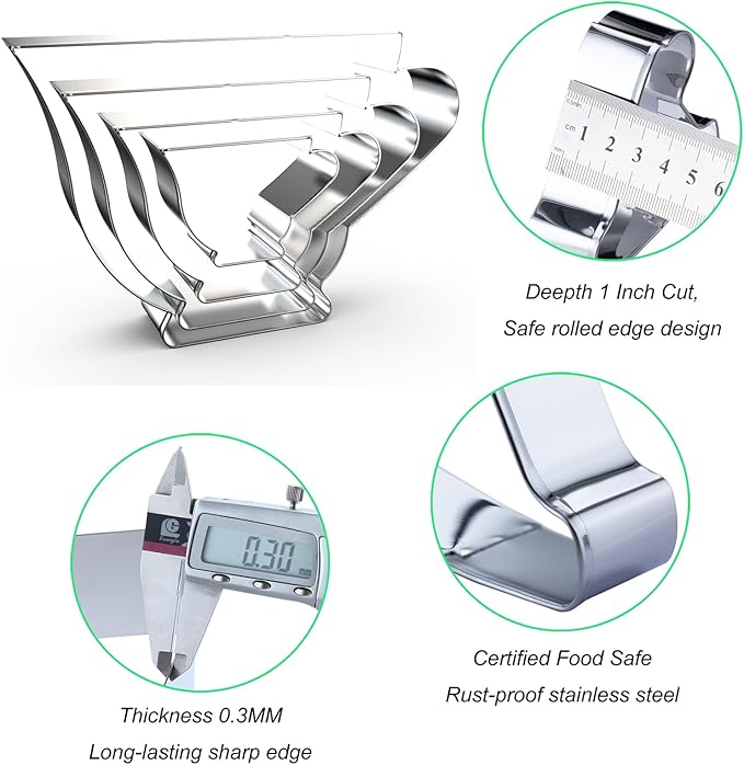 Teacup Cookie Cutter Set - 5", 4", 3", 2" - 4 Piece - Stainless Steel