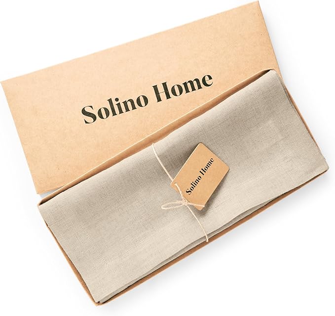 Solino Home 100% Pure Linen Flax 48 Inches Table Runner - 14 x 48 Inch for Dining, Coffee Tables, Dressers - Sonoma Collection - Spring, Summer