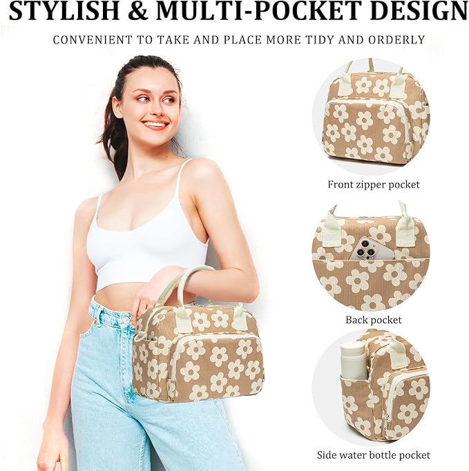 MEXS Insulated Lunch Bag for Women Men Large Reusable Lunch Box Adult Leakproof Portable Cooler Tote Bags for Work Picnic