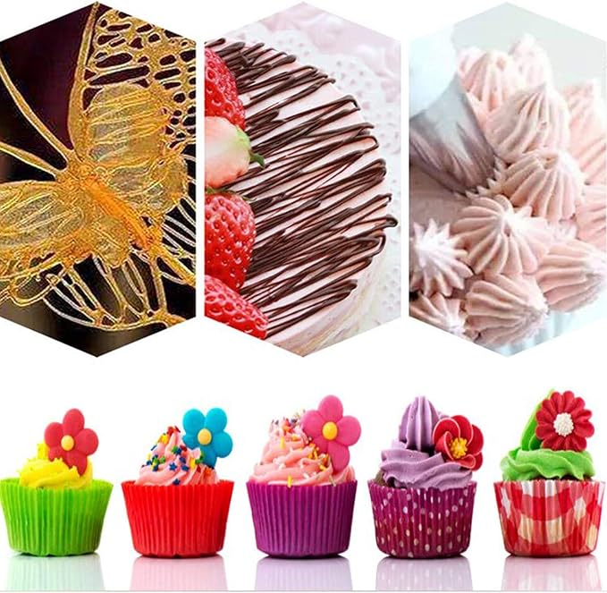 Joyeee Baking Piping Bags Reusable, 4 Pcs Cookie Chocolate Piping Bags 16 Inch 14 Inch 12 Inch 10 Inch, Thick Anti-Burst Pastry Bags for Cake, Hot Chocolate, Cupcake and Buttercream Frosting, Blue
