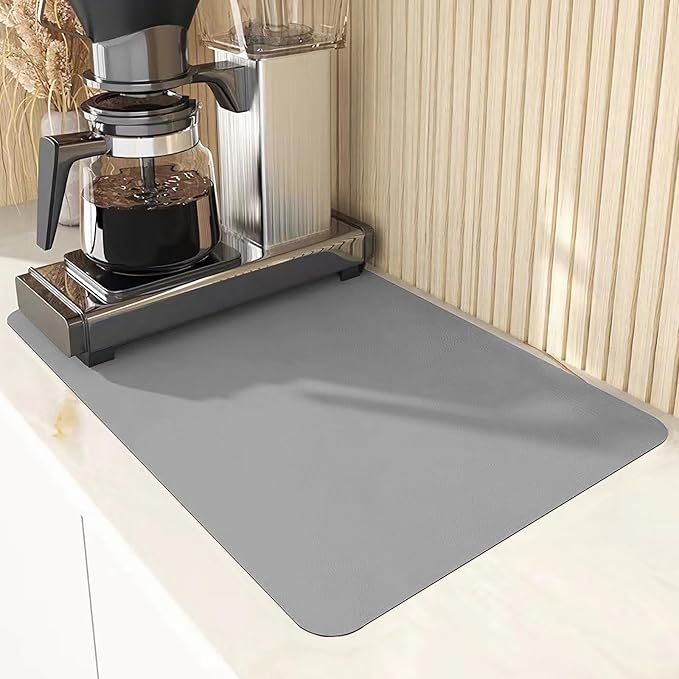 Large Silicone Heat Resistant Mat 23.6” x 15.7”, Nonslip Mats for Kitchen Counter, Countertop Protector, Nonstick Waterproof Craft Table Placemat，2 Pack Silicone Mats (Gray)