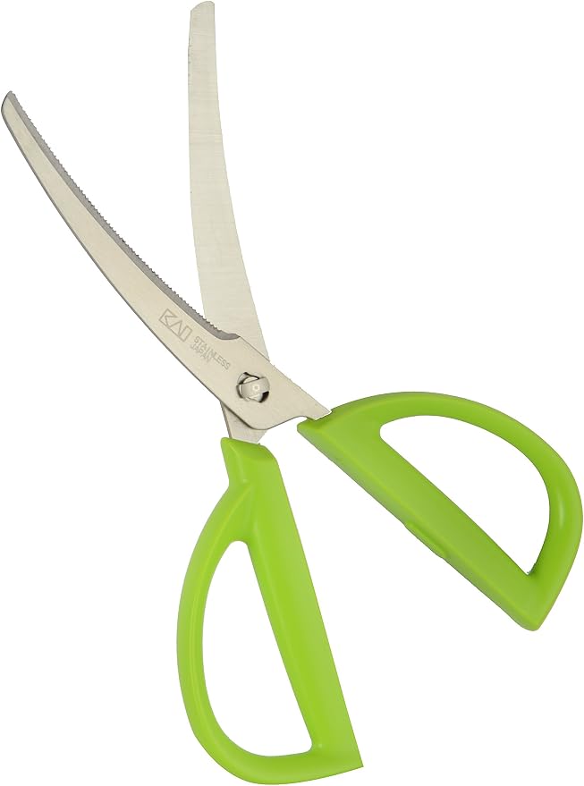 Kai Corporation DH2052 Kai House Select Kitchen Scissors, Disassembly, Curved with Case, Green
