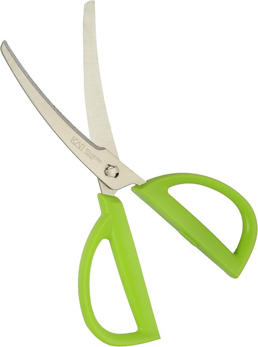 Kai Corporation DH2052 Kai House Select Kitchen Scissors, Disassembly, Curved with Case, Green