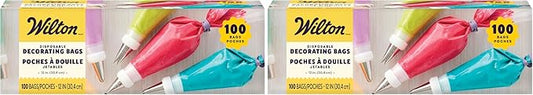 Wilton 12-Inch Disposable Cake Decorating Pastry Bags, 100-Count (Pack of 2)