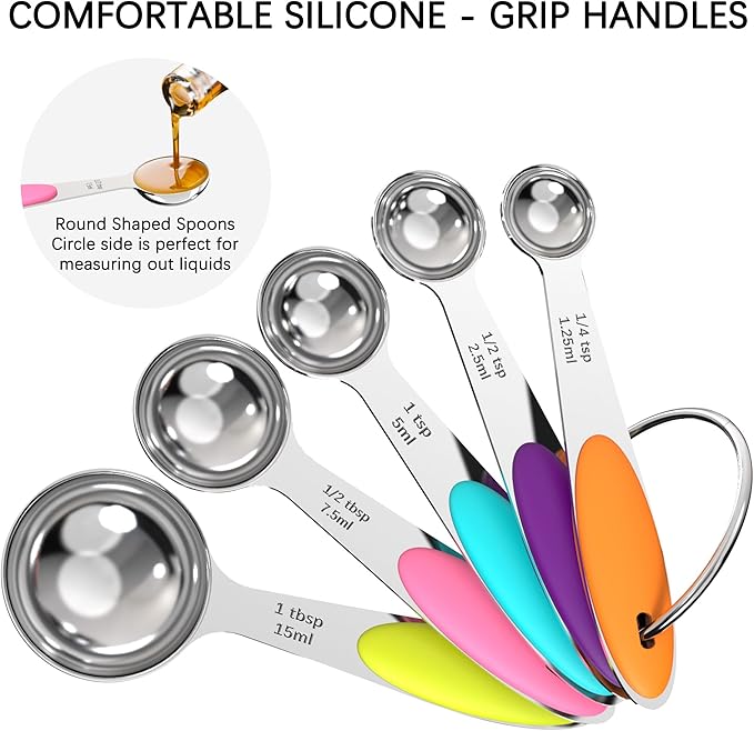 TILUCK Measuring Cups and Spoons Set, Stainless Steel, Kitchen Utensils for Cooking and Baking (10)