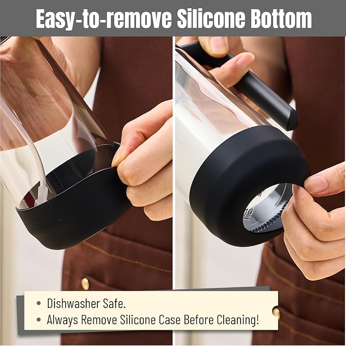 PARACITY Oil Dipenser Bottle with Silicone Bottom, 2 in 1 Olive Oil Sprayer and Dispenser, Oil Spray Bottle 470ML/ 16OZ for Cooking, Kitchen, BBQ, Air Fryer, Salad, Baking(1PC Black)
