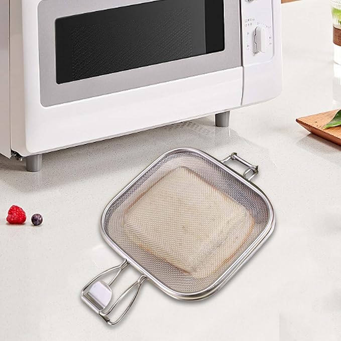 Sandwich Grill Net Roasting Pan Stainless Steel Sandwich Cooling Rack Baking Tool Roasting Net for Picnic Camping Vegetables